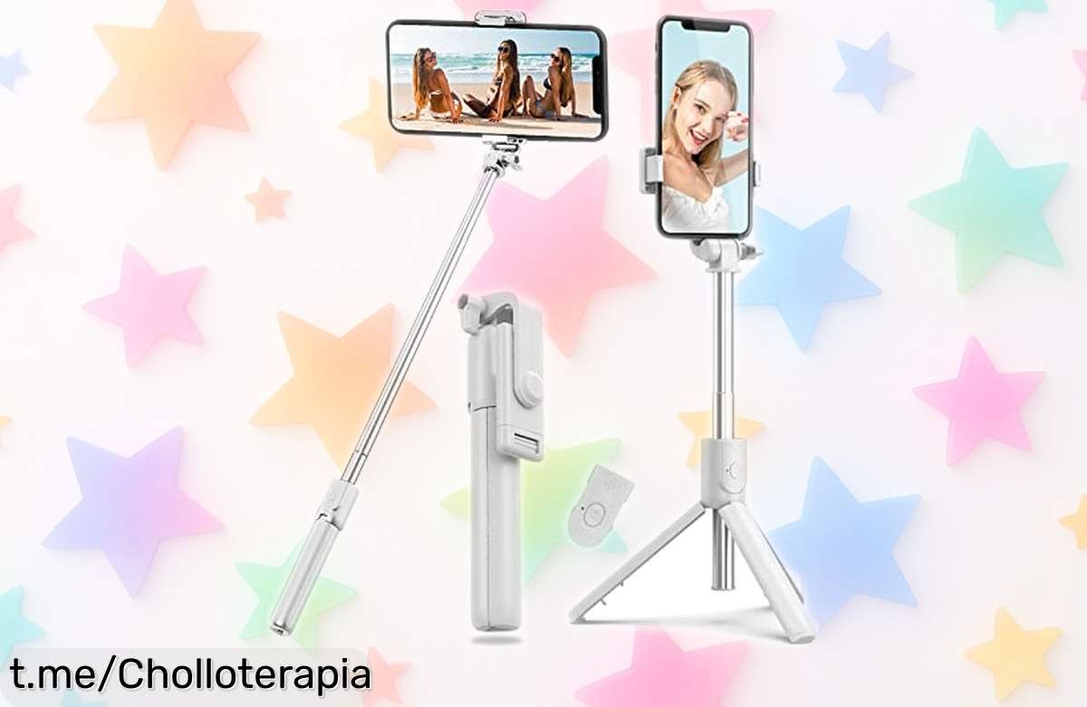 Increíble palo selfie trípode Bluetooth 4 en 1, captura momentos épicos desde cualquier ángulo. ¡Súper rebajado! No pierdas esta oportunidad de ser el rey de las fotos hoy mismo!