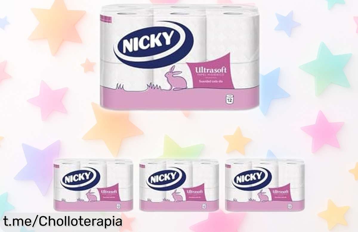 Increíble papel higiénico Nicky Ultrasoft con aroma a talco: ¡48 rollos de suavidad excepcional a precio rebajado que no durará! Date ese gusto y cuida tu piel ahora.