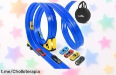 Increíble pista de coches flexible Dreamon con 4 coches y loops, ¡ahora a un precio rebajado que no podrás ignorar! Asegura risas para los peques hoy mismo antes de que se acabe.