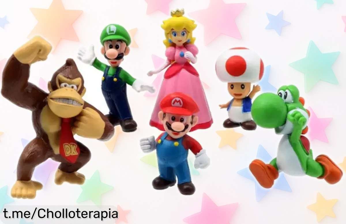 Increíble set de figuras Super Mario Bros con Yoshi, Luigi y Donkey Kong a precio rebajado ¡Haz sonreír a los peques ya con este super chollo que no puedes dejar pasar!