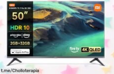 Increíble televisor 50 pulgadas Xiaomi QLED 4K con Alexa y Fire TV a precio loco, colores vibrantes y acceso rápido a tus series favoritas. ¡No dejes escapar este super chollo! Hazlo tuyo ya.