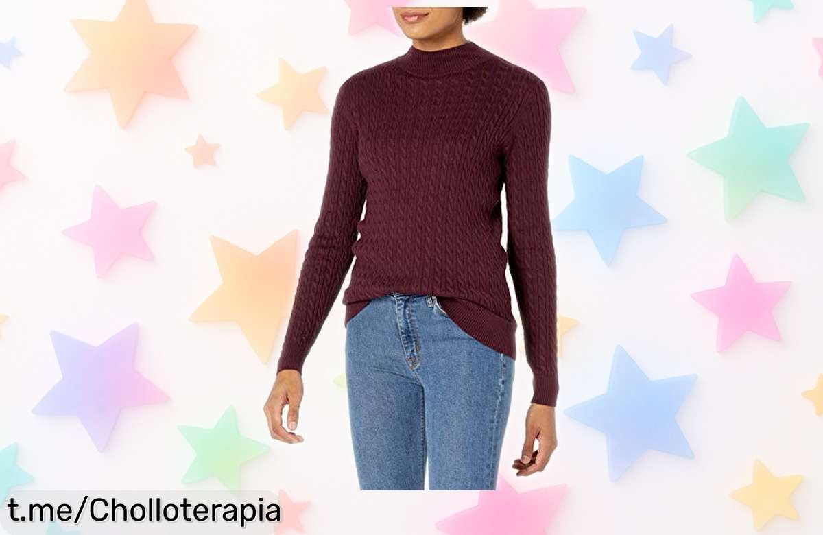 Jersey trenzado ligero de manga larga Amazon Essentials, un ofertón elegante que revive tu armario a precio rebajado ¡No te lo pierdas, este chollo se va volando!