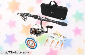 Juego completo de caña de pescar telescópica PLUSINNO para disfrutar la emoción de la pesca a un precio loco, oferta brutal por tiempo limitado que no querrás perderte.