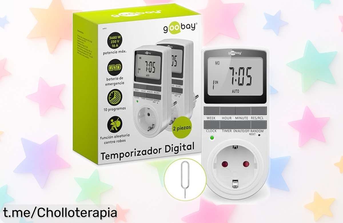 Juego de 2 temporizadores digitales goobay con 16 programas y batería para 100 días te esperan a precio rebajado; controla tu tiempo y cuida tu hogar ¡no te lo pierdas!