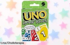 Juego de cartas UNO Mattel con reglas personalizadas a un precio rebajado que no se verá dos veces, ¡hazte ya con él y llena tus noches de risas y momentos inolvidables!