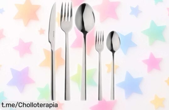 Juego de cubiertos Bergner para 12 personas en acero inoxidable, ¡aprovecha el descuentazo brutal y dale un toque especial a tus comidas ya mismo!