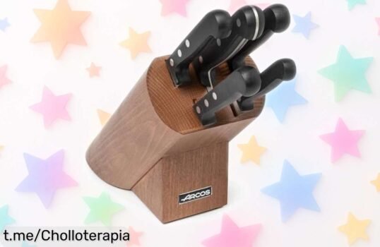 Juego de cuchillos Arcos de 5 piezas, ¡rebajado a precio loco! Corta como un chef y transforma tus platos en obras maestras. No te pierdas este super chollo en tu cocina.