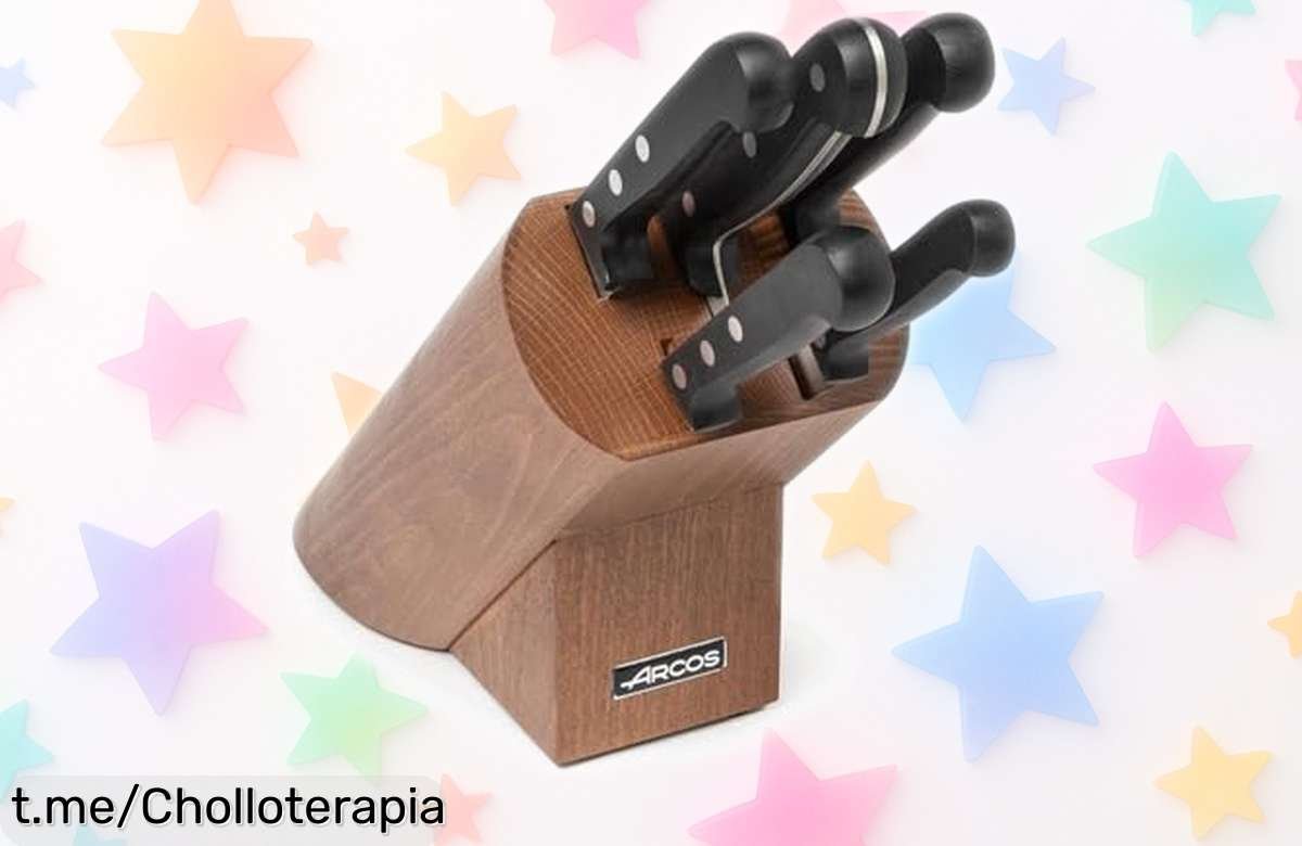 Juego de cuchillos Arcos de 5 piezas, ¡rebajado a precio loco! Corta como un chef y transforma tus platos en obras maestras. No te pierdas este super chollo en tu cocina.