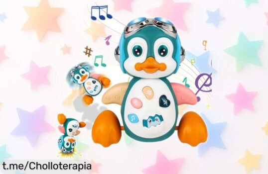 Juguete bebé pingüino musical que baila y brilla, ¡super chollo para alegrar cada paso! No dejes pasar esta oportunidad única de diversión y crecimiento, compra ya antes de que se agote.