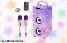 Karaoke Dynasonic 2022 con doble micrófono y luces, la fiesta no puede esperar: ¡precio rebajado que vuela, haz de cada momento una celebración ahora mismo!