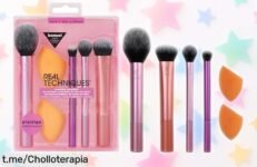 Kit de maquillaje Real Techniques con 4 brochas y 2 esponjas a precio rebajado, ¡la oportunidad que tu piel estaba esperando!