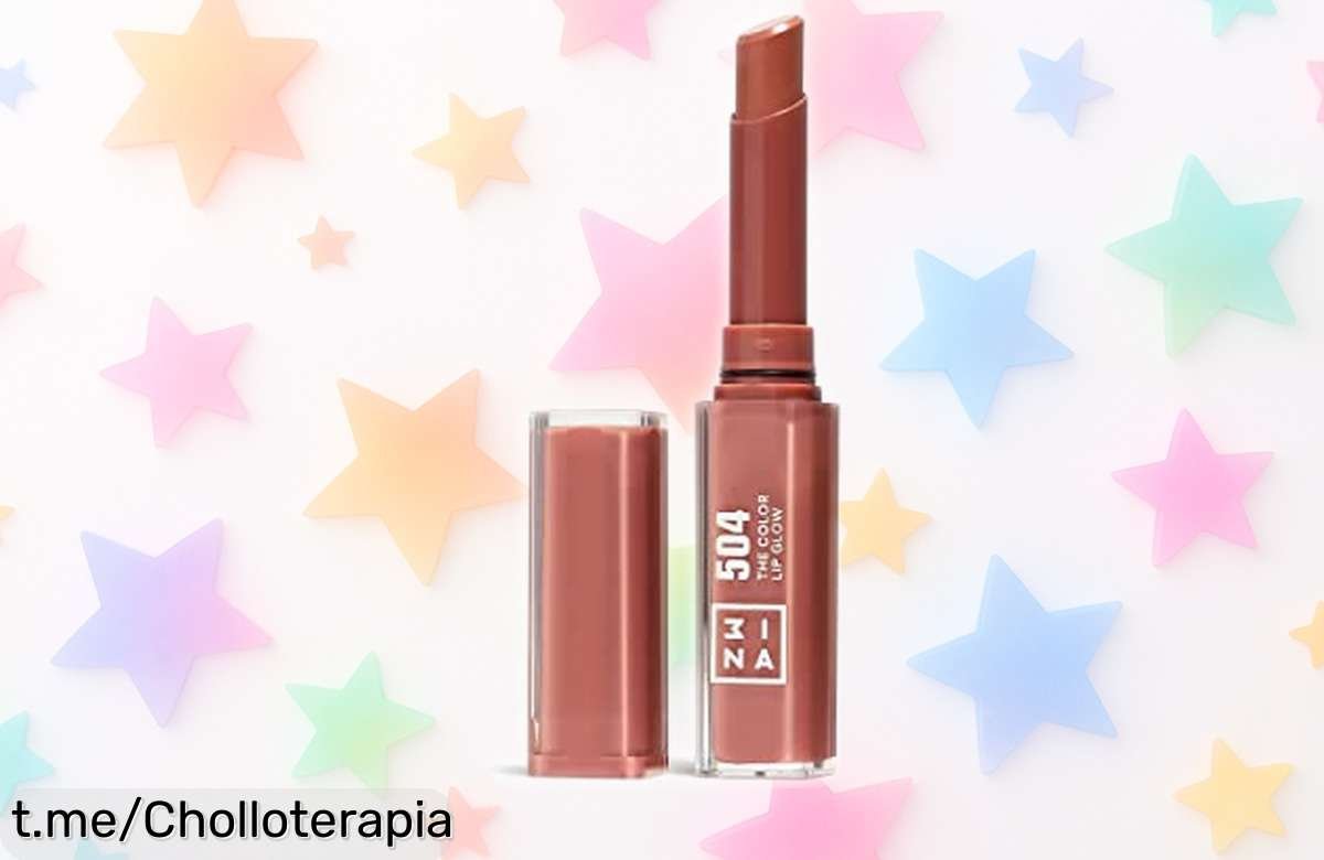 Labial hidratante nude café 3INA con un brillo que fascina, ¡no pierdas esta oportunidad única de lucir unos labios radiantes a un precio rebajado que vuela!