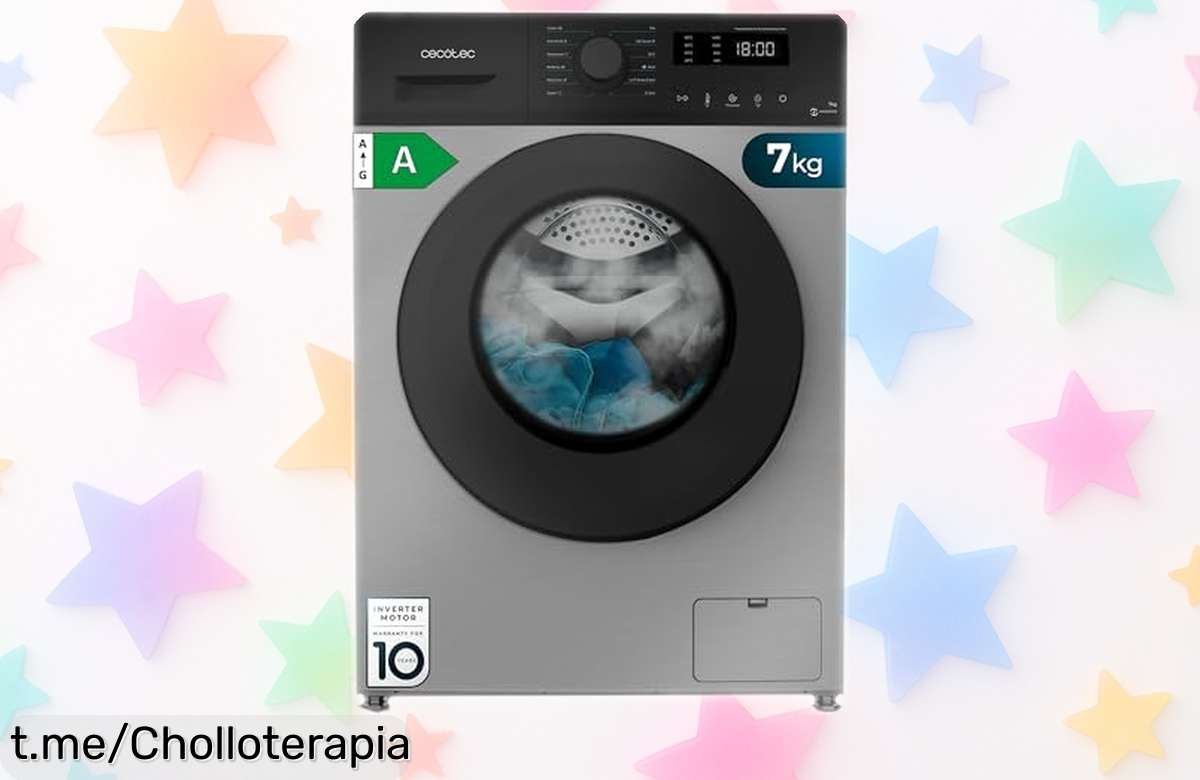 Lavadora Cecotec 7Kg con motor inverter y vapor: precio loco en este super chollo que hará tu vida más fácil. ¡No te quedes sin ella, aprovecha antes de que se agote!