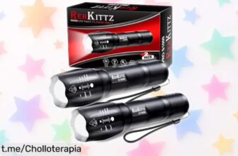 Linternas LED REHKITTZ de 2000 lúmenes con zoom ajustable, súper potentes y en oferta limitada. Aprovecha este precio loco para iluminar tus aventuras más épicas ya mismo.