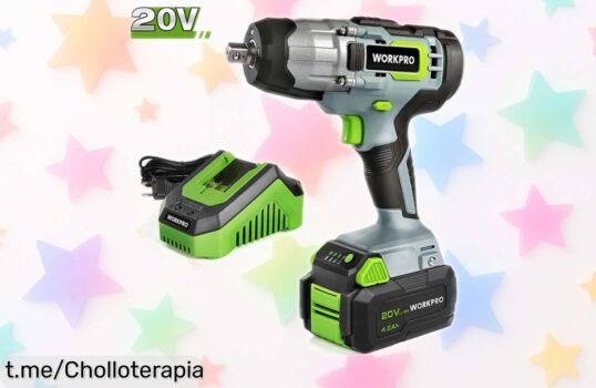 Llave de impacto inalámbrica WORKPRO: Potencia brutal en tus manos, super chollo que no puedes dejar escapar. ¡Corre antes que se agote y haz tus proyectos realidad!