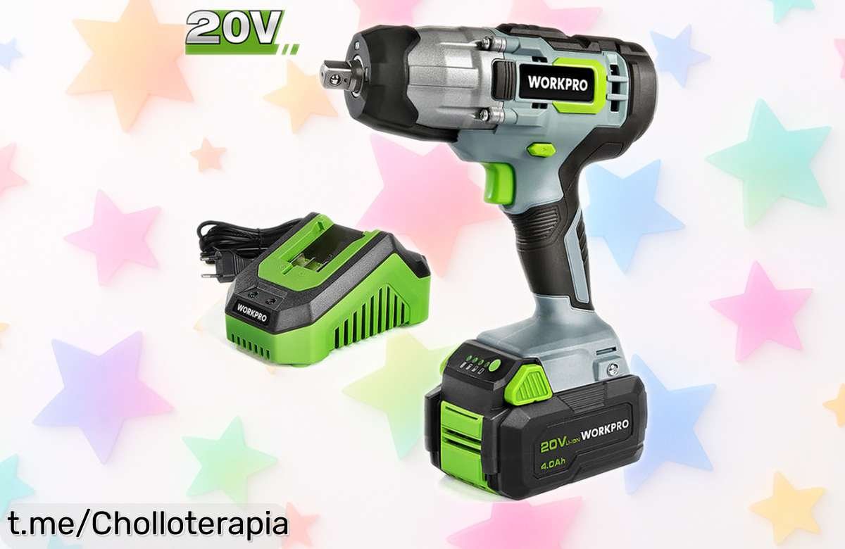 Llave de impacto inalámbrica WORKPRO: Potencia brutal en tus manos, super chollo que no puedes dejar escapar. ¡Corre antes que se agote y haz tus proyectos realidad!