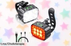 Luces bici ultras potentes CIRYCASE con 20 modos y resistencia única; rebajadas por tiempo limitado, ¡no te pierdas este super chollo para rodar seguro y disfrutar cada noche!