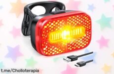 Luz trasera para bicicleta de visibilidad brutal a 200 metros, recargable por USBC y resistente al agua ¡aprovecha este precio rebajado y rueda más seguro ya!