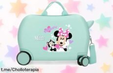 Maleta infantil Minnie & Figaro, ligera y giratoria: rebajada en oferta limitada para que tus peques disfruten viajando ¡No dejes escapar este super chollo!