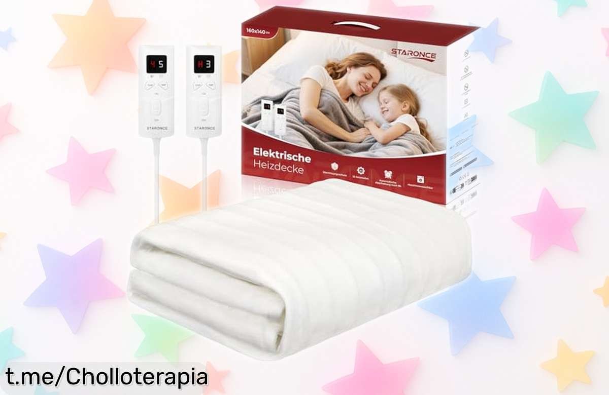 Manta eléctrica Staronce de 160×140 cm con doble mando y 10 niveles de calor, ¡rebajada a un precio loco! No te quedes sin el chollazo antes de dormir calentito.