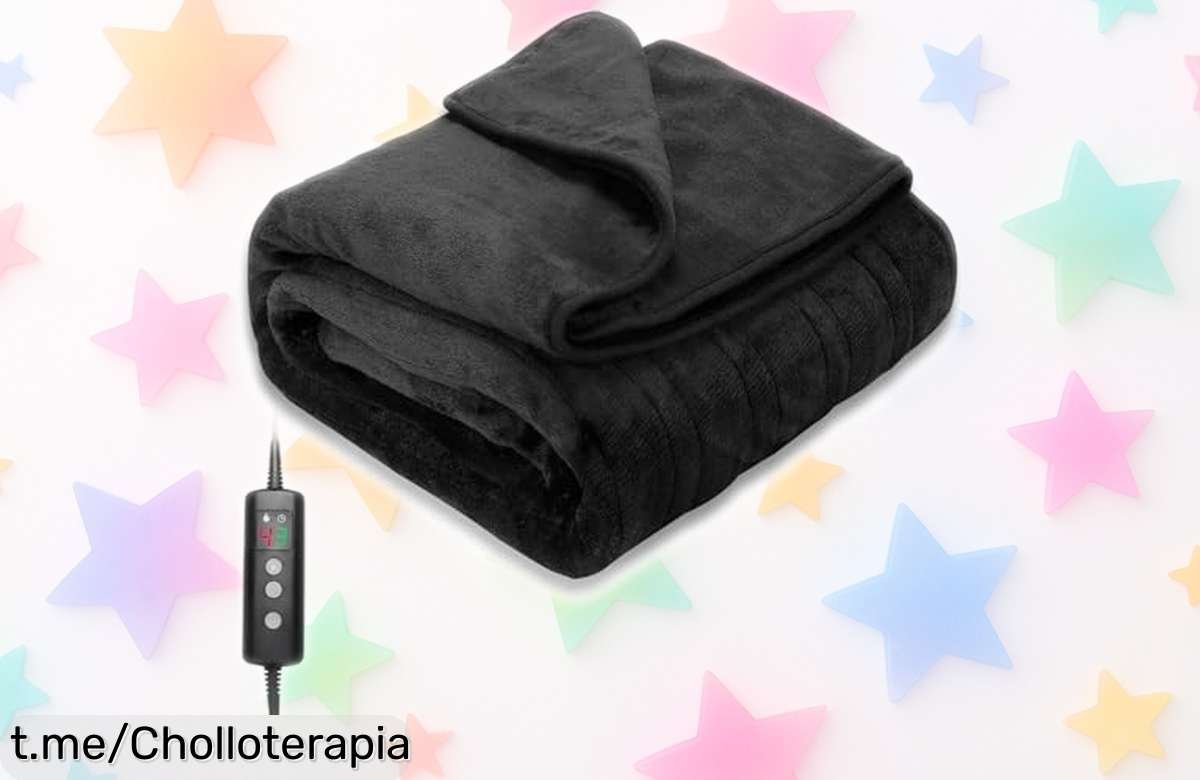 Manta eléctrica grande con franela polar, suave y calentita en segundos. ¡Este super chollo no durará para siempre! Siente el abrazo del calor ahora mismo.