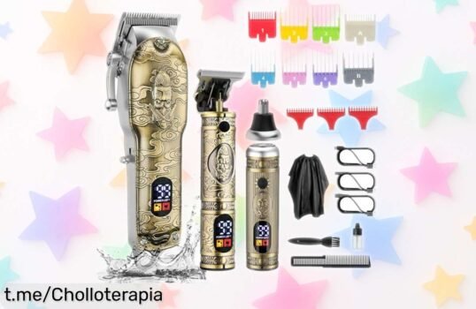 Máquina cortapelos para hombre de carga rápida USB, ¡chollo total y cuchillas afiladas! No te quedes sin la tuya y renueva tu look ya mismo.