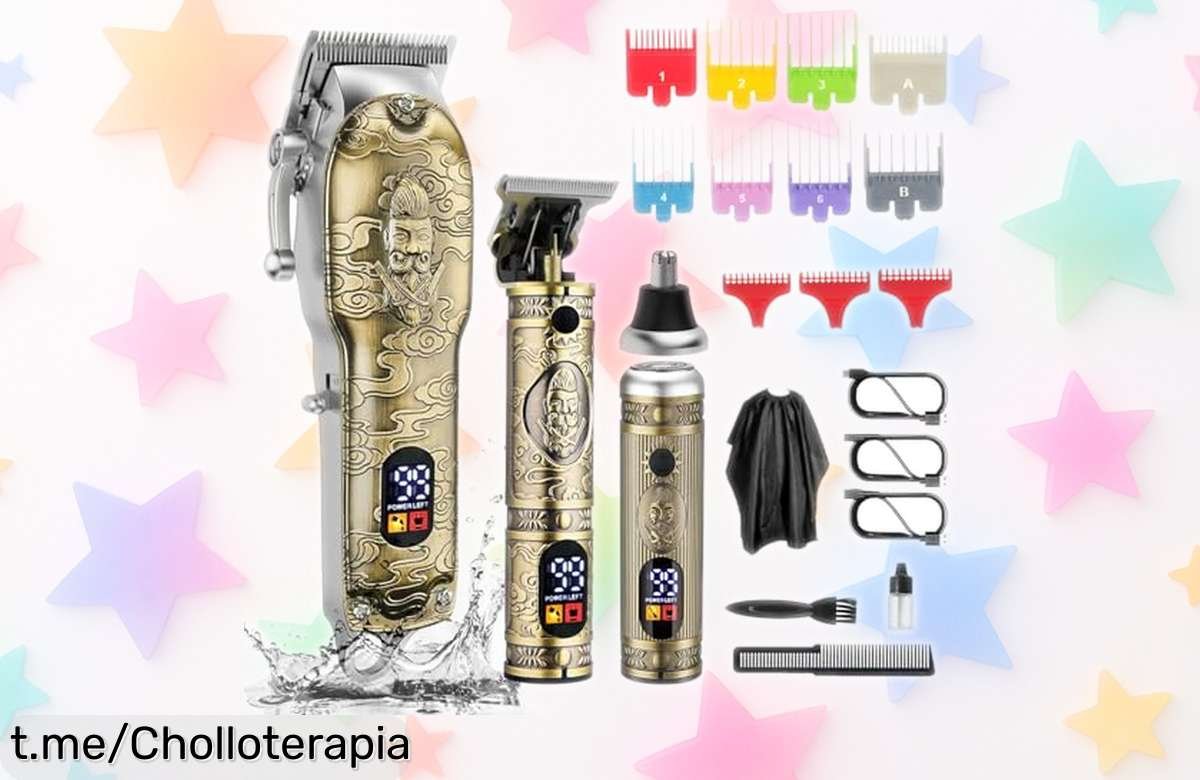 Máquina cortapelos para hombre de carga rápida USB, ¡chollo total y cuchillas afiladas! No te quedes sin la tuya y renueva tu look ya mismo.