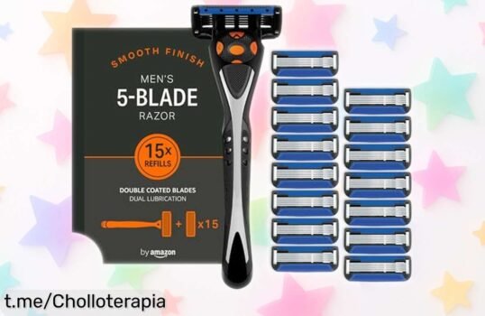 Maquinilla de afeitar para hombre con 5 hojas y 15 recambios a precio rebajado, ¡aprovecha este super chollo y siente la confianza al instante!