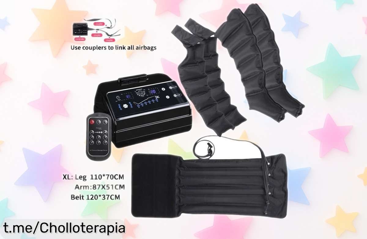 Masajeador de compresión de aire para piernas y pies que vuela por su precio rebajado, siente el alivio que tu cuerpo merece. ¡No te lo pierdas y hazlo tuyo ya!