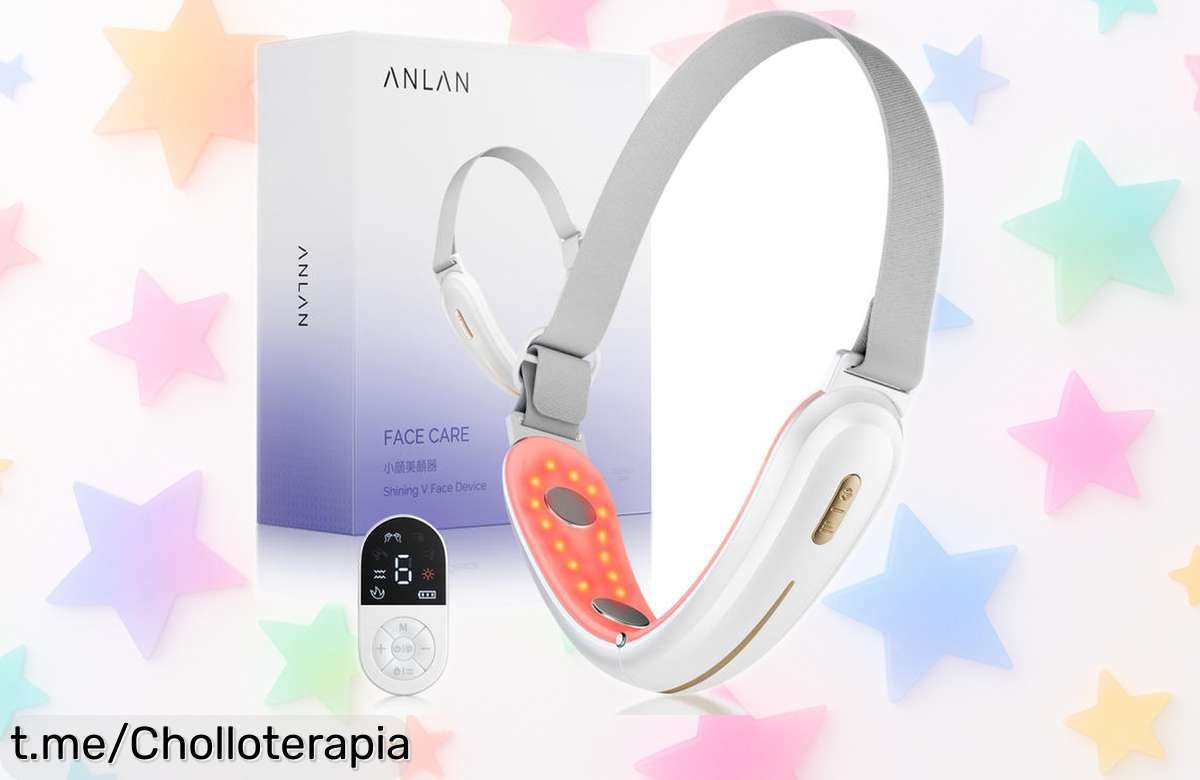 Masajeador facial ANLAN con luz roja y azul a un precio rebajado, despídete de la doble papada y rejuvenece tu piel ¡No dejes pasar esta oportunidad antes que se acabe!