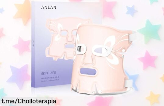Máscara de belleza LED ANLAN con 5 colores y compresas calientes a precio rebajado, ¡aprovecha este super chollo para lucir un rostro radiante antes que se agote!