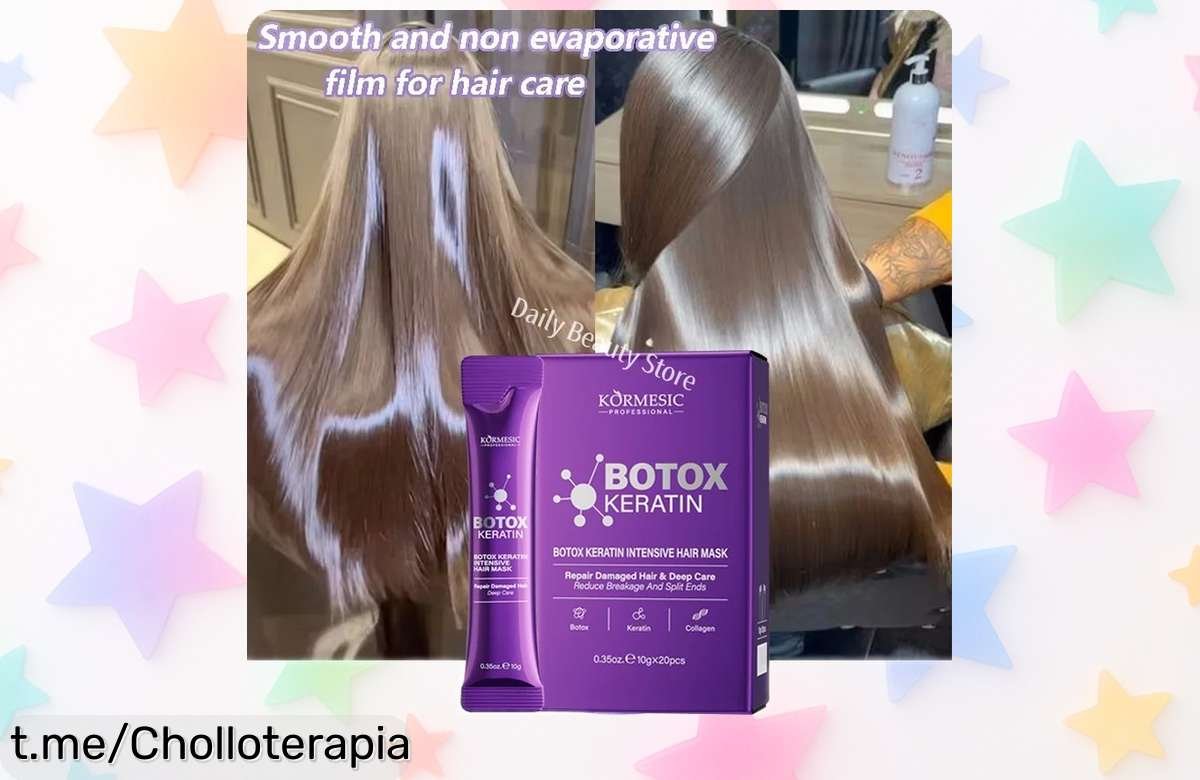 Mascarilla mágica con queratina para cabello rizado y dañado, ¡ahora a un precio rebajado que quita el hipo! Hazte brillar en 5 segundos antes de quedarte sin ella.