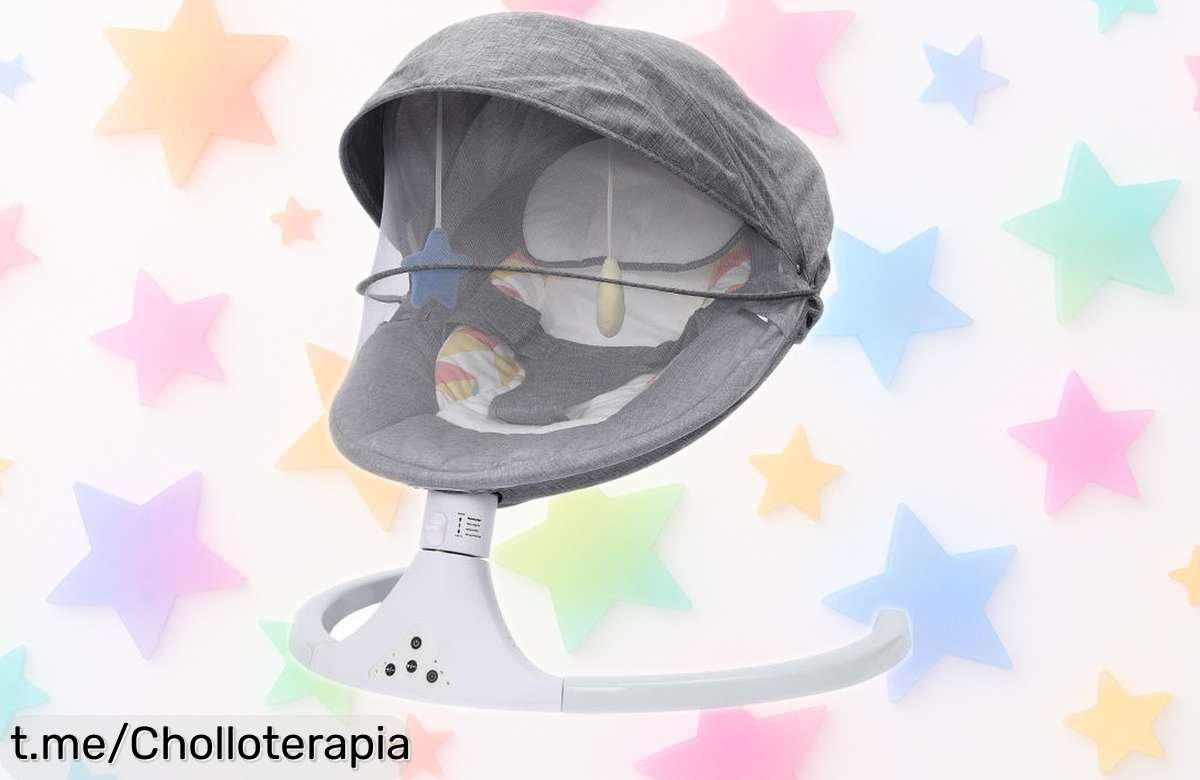 Mecedora eléctrica inteligente con música Bluetooth para tu bebé: un super chollo que calma y divierte al instante, ¡aprovéchala antes de que se acabe!