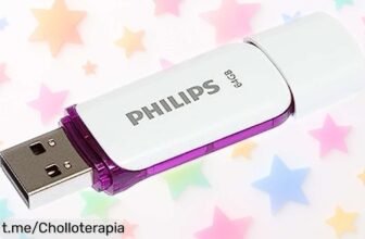 Memoria USB Philips de 64 GB en color morado con velocidad rápida: ¡Ofertón que no volverás a ver, date prisa y guarda tus recuerdos ya!