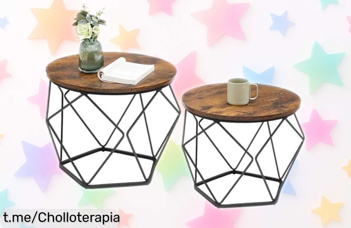 Mesa de centro redonda VASAGLE, diseño industrial y tablero extraíble; rebajada para que renueves tu sala con estilo. ¡No pierdas esta oportunidad única, te lo mereces!