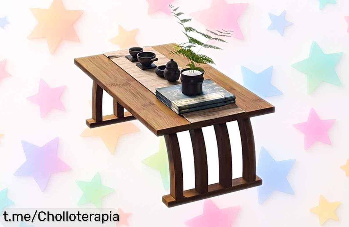 Mesa tatami japonesa plegable de 2 niveles con almacenamiento, diseño retro y minimalista a precio loco. Dale un toque zen a tu hogar hoy que la oferta no espera por nadie.
