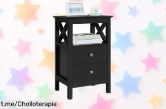 Mesita de noche moderna Yaheetech con 2 cajones a precio rebajado, ¡dale un toque increíble a tu habitación y guarda todo sin complicaciones!