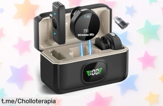 Micrófonos inalámbricos de solapa 2 en 1 con estuche carga, rebajados a precio loco: graba tus vídeos como un pro y ¡no te quedes sin esta oferta increíble!
