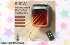 Mini calentador eléctrico de 800 W con control remoto y calentamiento rápido, ahora a un precio rebajado que no podrás creer; ¡no te quedes sin el tuyo y siente el calor que mereces!