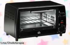 Mini horno eléctrico sobremesa HOMCOM 10 L, un super chollo que hará tus recetas deliciosas en minutos. ¡No dejes pasar esta oferta temporal y cocina como un chef!