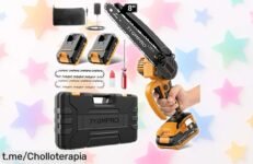 Mini motosierra inalámbrica de alta potencia con 2 baterías: ¡oferta brutal que corta como una pro! Corre y hazte con este precio loco antes de que se acabe.