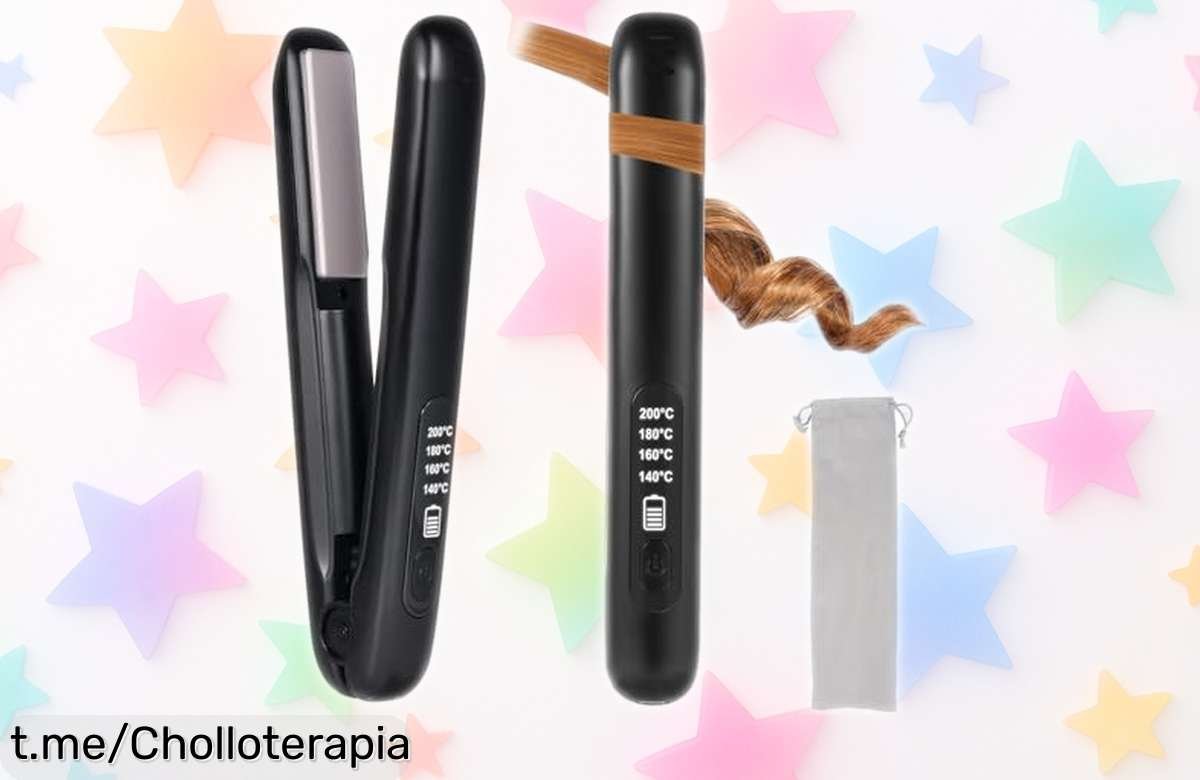 Mini plancha y rizador inalámbrico Layhou 2 en 1 a precio rebajado por tiempo limitado: ¡Potencia y estilo en tus manos para un look impresionante!