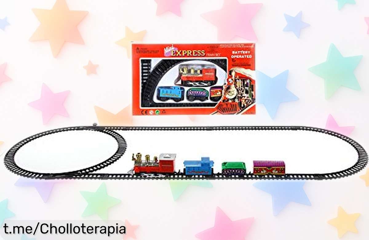 Mini tren de Navidad súper compacto con 11 piezas y rieles incluidos, ¡rebajado a un precio que no creerás! Haz que estas fiestas sean mágicas y divertidas. ¡No te quedes sin el tuyo!
