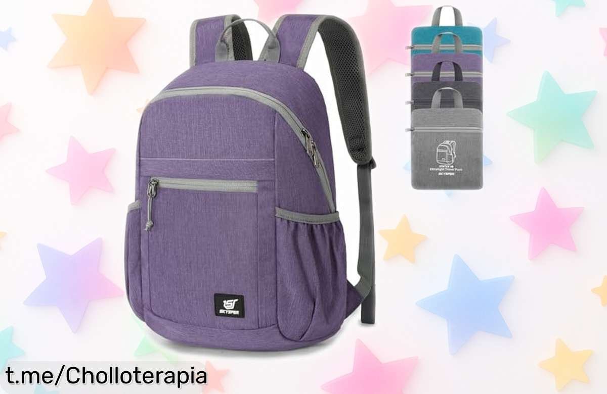 Mochila plegable SKYSPER con protección RFID y antirrobo, ¡ofertón por tiempo limitado que te hará viajar seguro y ligero! Aprovecha este chollo antes de que se acabe.