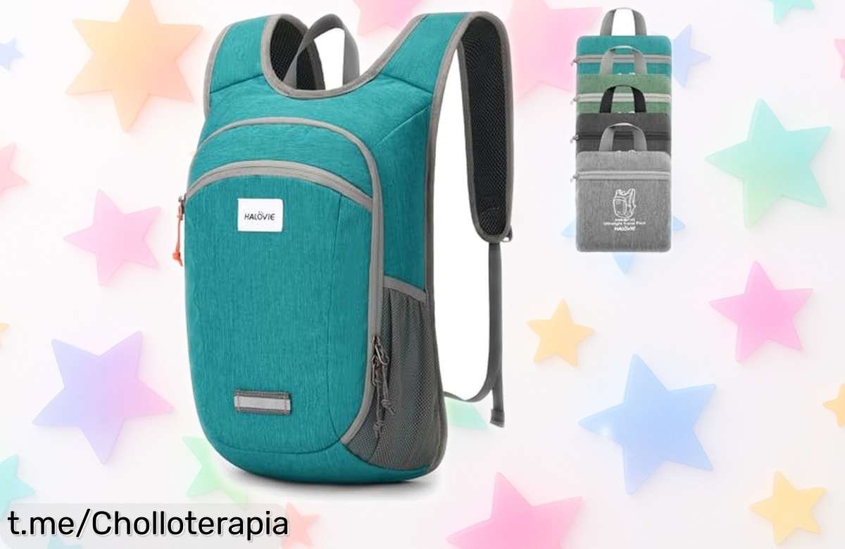 Mochila plegable ultraligera Halovie con bolsillos para organizar tu aventura a un precio rebajado que no creerás, ¡corre antes de que vuelen estas unidades!