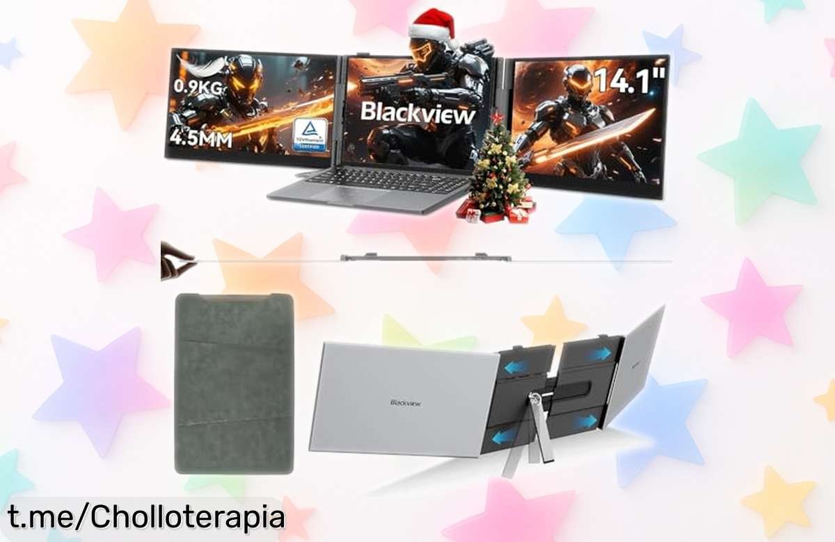 Monitor portátil ultradelgado Blackview con pantalla triple y calidad full HD a precio de ganga: Mejora tu diversión y productividad ya, ¡no te quedes sin él!