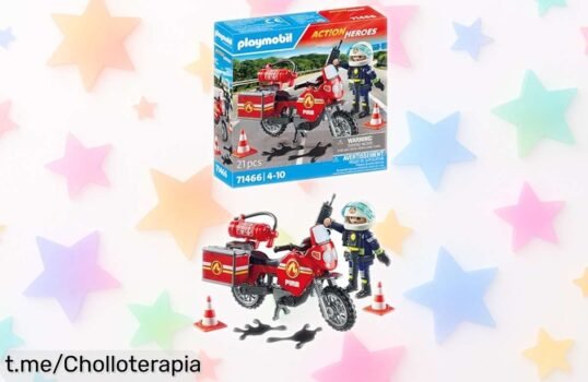 Moto de bomberos Playmobil súper realista: un super chollo para que los peques creen aventuras sin fin. ¡Corre y regala risas antes de que la oferta se acabe!