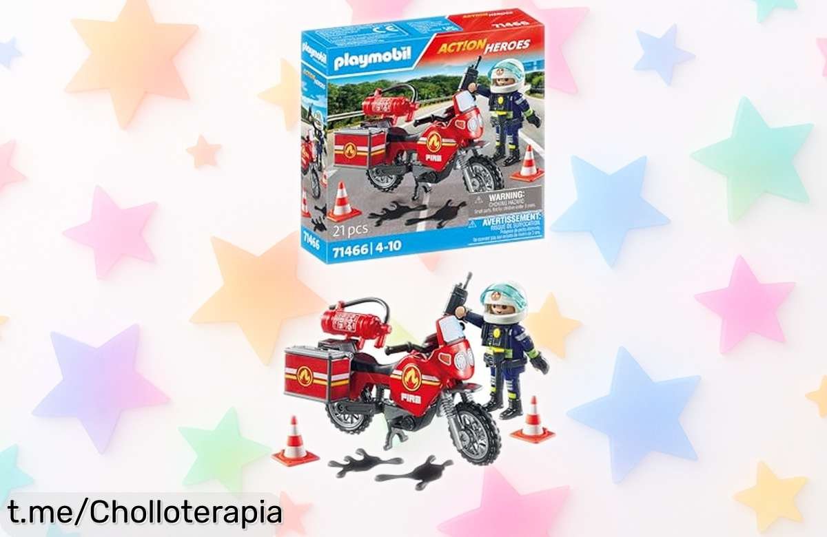 Moto de bomberos Playmobil súper realista: un super chollo para que los peques creen aventuras sin fin. ¡Corre y regala risas antes de que la oferta se acabe!