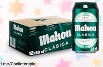Pack 12 latas Mahou Clásica en oferta brutal, sabor suave y aroma fresco que no puedes dejar pasar, ¡siente el gusto de la tradición y consíguelo ya!