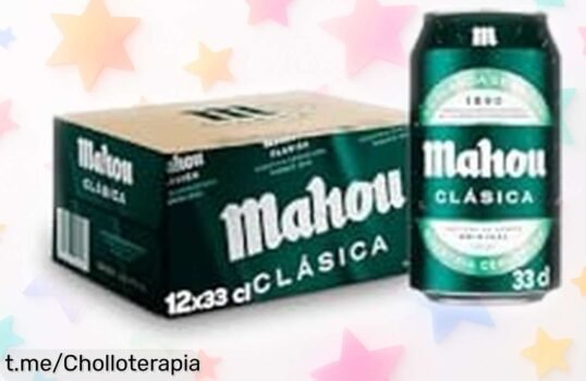 Pack 12 latas Mahou Clásica en oferta brutal, sabor suave y aroma fresco que no puedes dejar pasar, ¡siente el gusto de la tradición y consíguelo ya!
